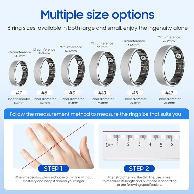 Smart Health Ring, Featuring Stress and Sleep Monitoring Functions, Compatible - Image 2