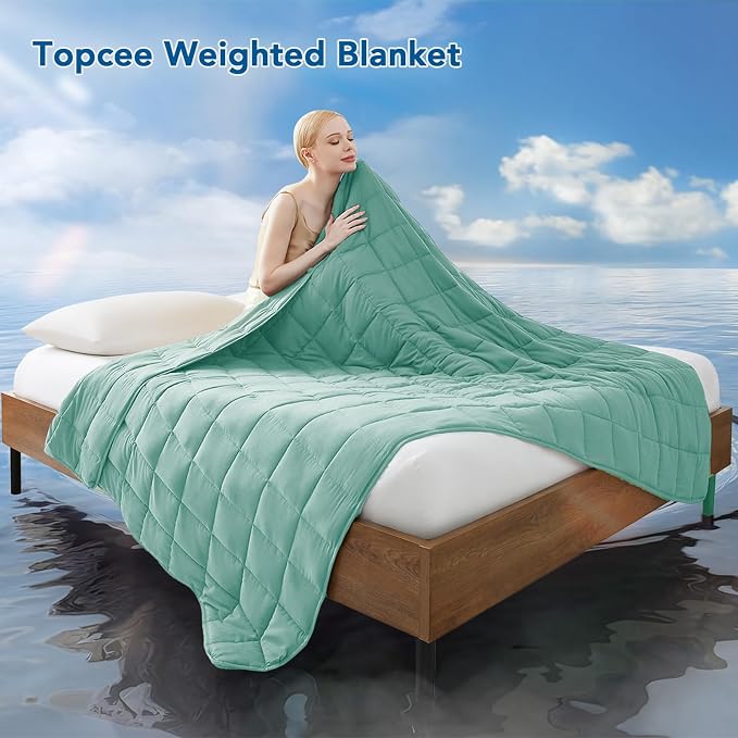 Topcee Weighted Blanket for Adults Queen Size Soft Cooling Heavy Blanket - Image 2