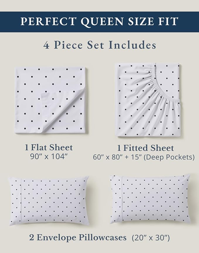 LANE LINEN Eco Friendly 100% Organic Cotton Queen Bedsheet Sets, Luxury Printed - Image 4