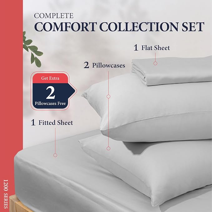 100% Egyptian Cotton King Size Sheets Set - Image 3