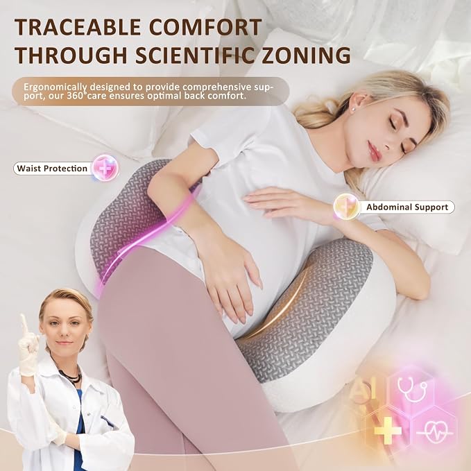 Chilling Home Pregnancy Pillow for Sleeping Portable, Maternity Pillow for Side - Image 3