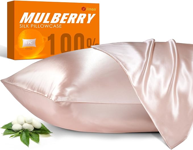 100% Mulberry Silk Pillowcase for Hair and Skin, 22 Momme Pure Natural Silk by JJIMOO