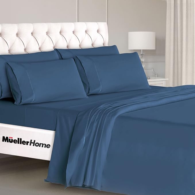 Mueller Ultratemp Bed Sheets Set, Super Soft 1800, 6 Piece California King by Mueller