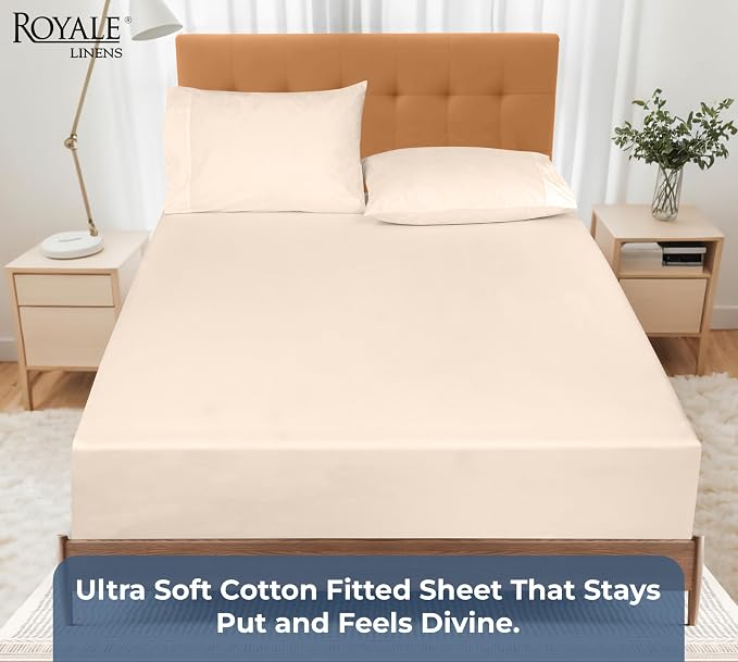 Royale Linens 100% Organic Cotton Fitted Sheet - Image 5