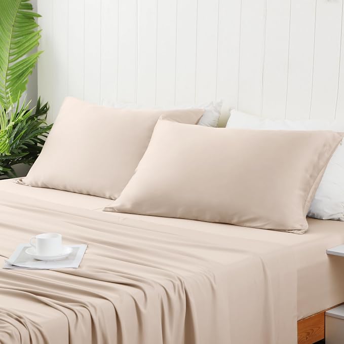2 Pack Cooling Pillow Cases, Viscose Derived from Bamboo Pillow Protectors King - Image 7