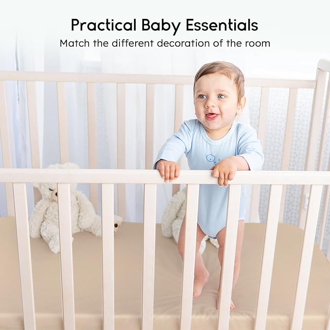 Yoofoss Baby Crib Sheets for Boys Girls, Fitted Crib Sheet 2 Pack for Standard - Image 6
