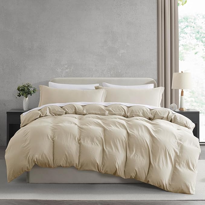 Nestl Beige Cream Duvet Cover Full Size by Nestl