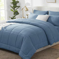 CozyLux Full Size Comforter Sets Dusty Blue, 7 Pieces Bed in a Bag, All Season by CozyLux