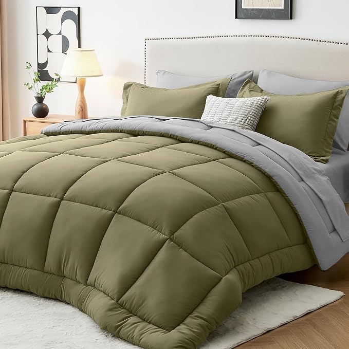 Sasttie Queen Comforter Set, 7 Pieces Bed in a Bag Queen, Complete Bedding Set by SASTTIE