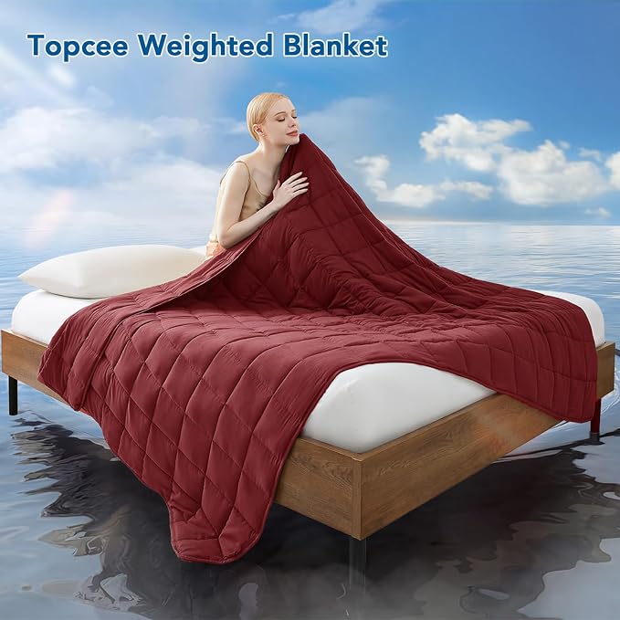 Topcee Weighted Blanket for Adults Twin Size Soft Cooling Heavy Blanket Sleeping - Image 2