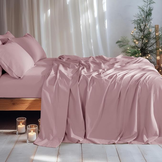 LBRO2M 100% Pure Linen Sheet Set Deep Pocket Up to 16" Bed Sheets Sets - Image 4