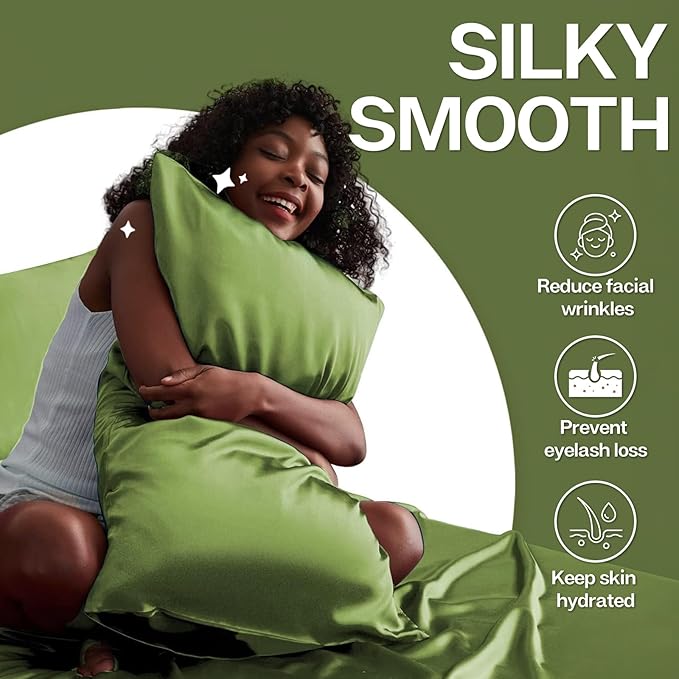 MR&HM Satin Pillowcase for Hair and Skin, Silk Satin Pillowcase 2 Pack - Image 4