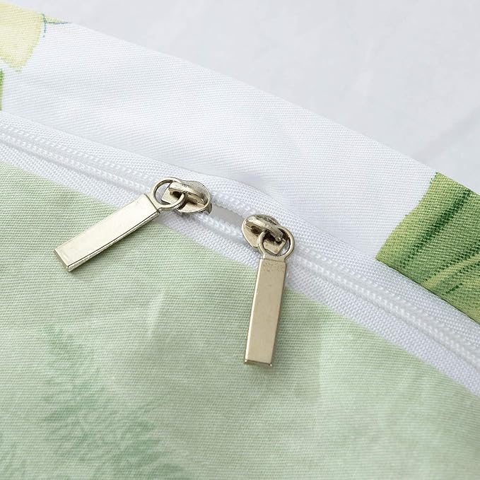 FADFAY Girls Floral Bedding Twin Duvet Cover Set Premium 100% Cotton Green - Image 3