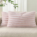 Pallene Faux Fur Plush Lumbar Throw Pillow Covers 12x20 Set of 2, Luxury Soft by PALLENE
