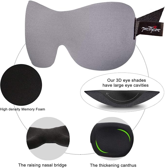 PrettyCare 3D Sleep Mask 2 Pack, Eye Mask - Image 3