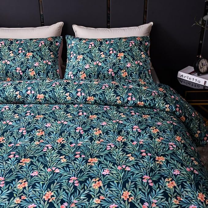 Cupocupa Duvet Cover Queen Size Set Boho Floral Pattern Duvet Cover Queen - Image 3