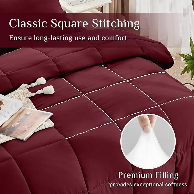 JOLLYVOGUE Queen Comforter Set, Ultra-Soft Bed in a Bag Queen Size 7 Pieces - Image 3