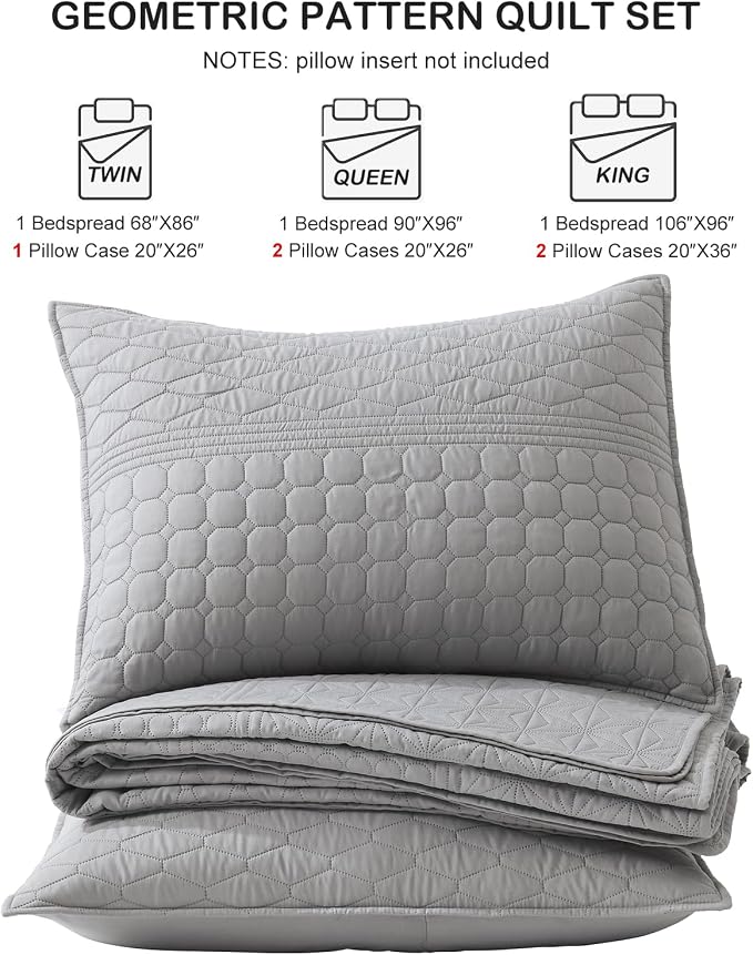 HORIMOTE HOME Grey King Size Quilt Set - Image 7