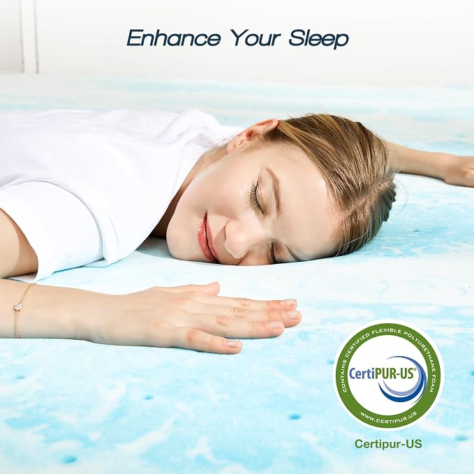 Sweetcrispy Memory Foam Mattress Topper Twin, 2 Inch Thick Gel Infused Cooling - Image 6