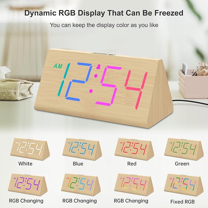 DreamSky Wooden Digital Alarm Clock - Image 8