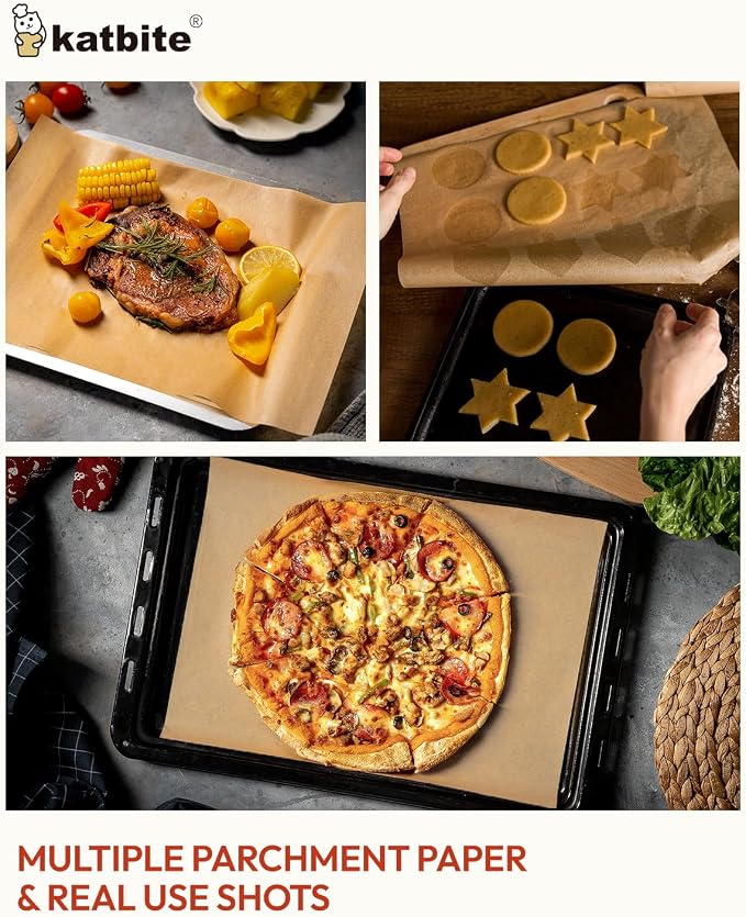 Katbite Unbleached Parchment Paper Baking Sheets, Heavy Duty & Non-stick - Image 5
