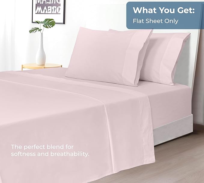 Royale Linens 100% Organic Cotton King Flat Sheet Only - Image 5