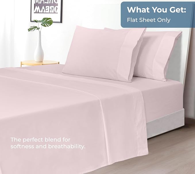 Royale Linens 100% Organic Cotton Twin XL Flat Sheet Only - Image 5