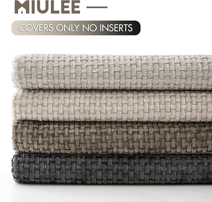 MIULEE Pack of 4 Couch Throw Pillow Covers 22x22 Inch Neutral Soft Decorative - Image 6