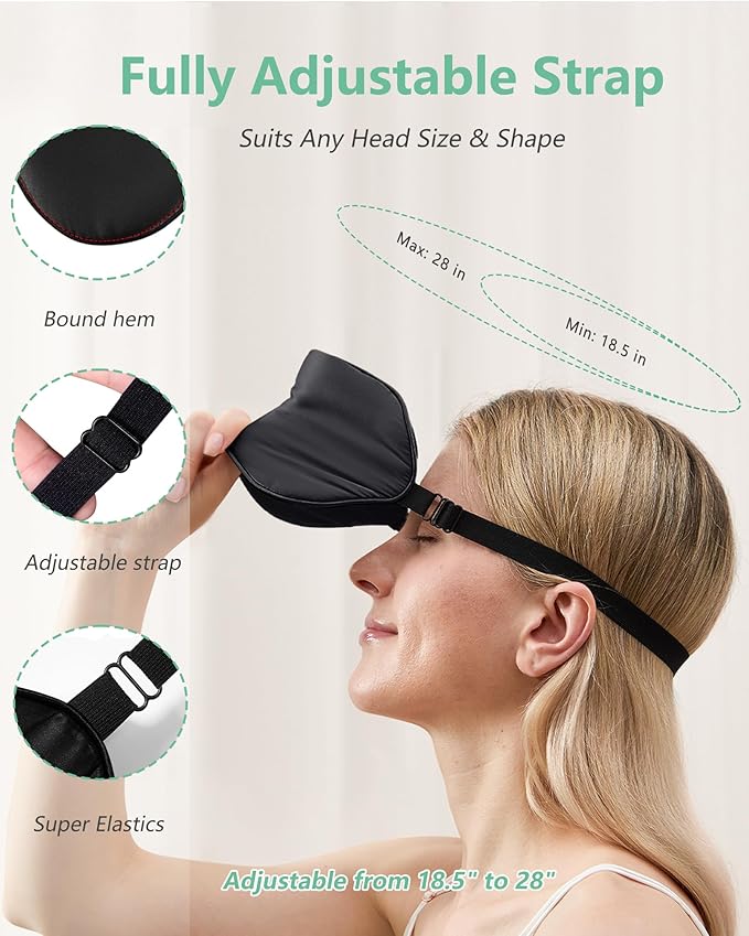 BeeVines Sleep Mask, 2 Pack 100% Real Natural Silk Eye Masks - Image 5