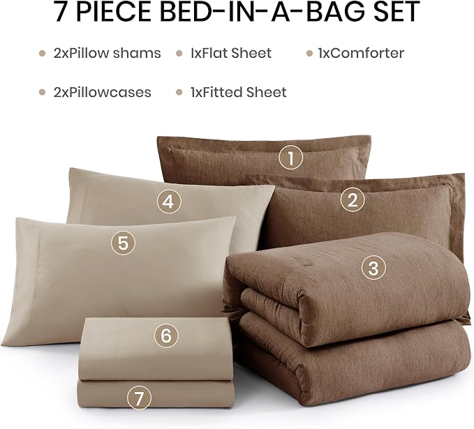 Monbix King Size Comforter Set, King Comforter Set 7 Pieces, Cationic Dyeing - Image 7