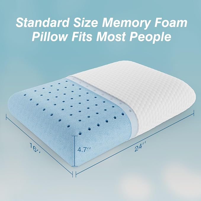 DUMOS Memory Foam Pillows for Sleeping 4 Pack, Bed Pillows for Adults - Image 7