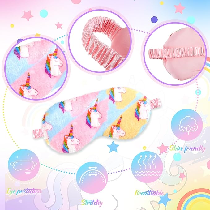 Cuffbow 6 Pack Plush Sleep Mask Set, Cute Plush Eye Masks - Image 3