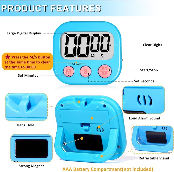 ZILLEEN Classroom Timer for Kids Teachers 2 Pack Digital Timers - Image 7