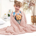 Pink Weighted Blanket Kids 3lbs, Cooling Heavy Throw Blanket by BETU
