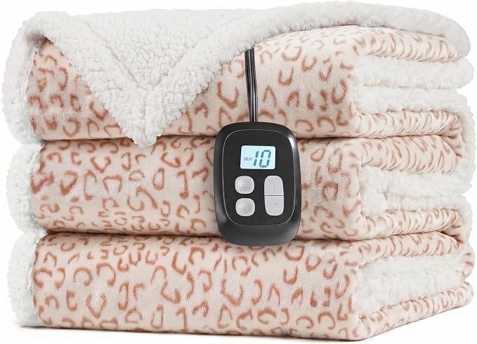 LaffyLo Electric Heated Blanket Full Size 72 x 84, Fast Heating Blanket by LAFFYLO