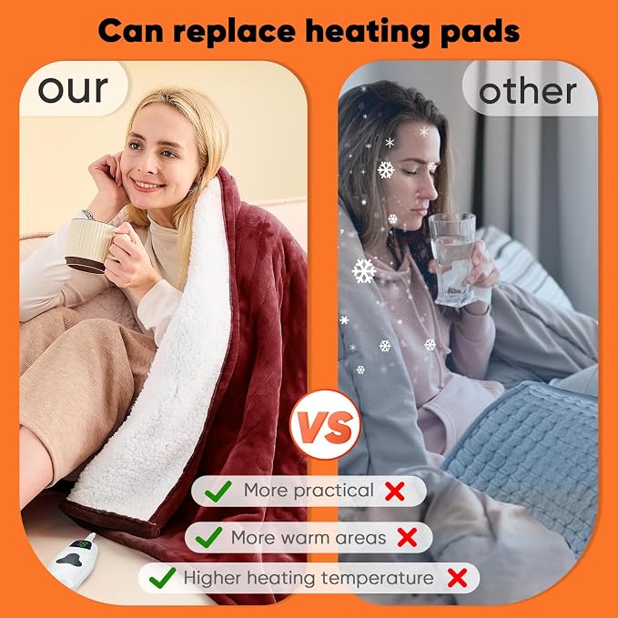 greenoak Heated Blanket Electric Twin 62"X84", Heating Blanket - Image 5