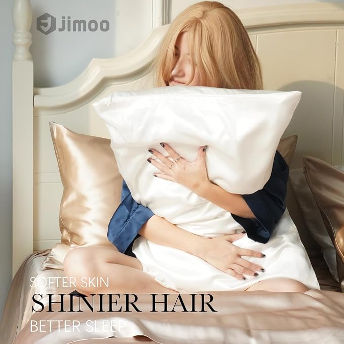 100% Mulberry Silk Pillowcase for Hair and Skin, 22 Momme Pure Natural Silk - Image 3