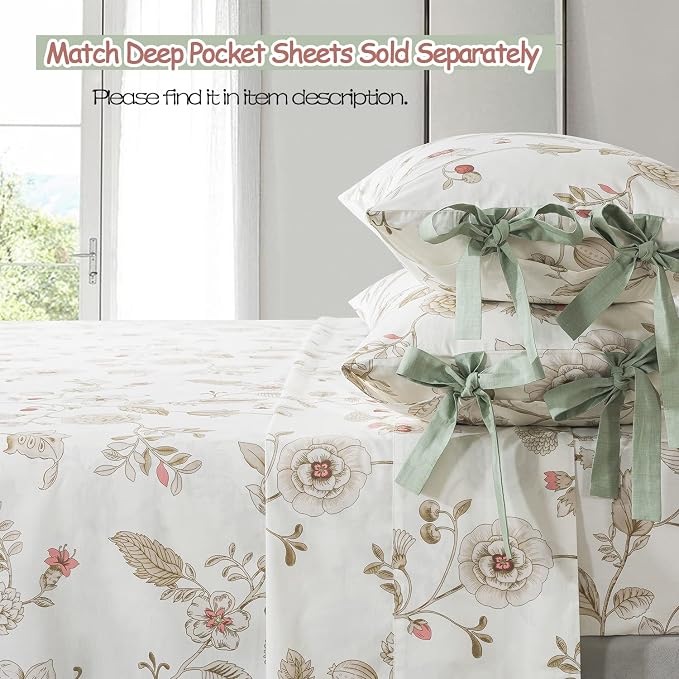 FADFAY Twin XL Duvet Cover Set Floral Bedding Set 100% Cotton College Bedding - Image 6