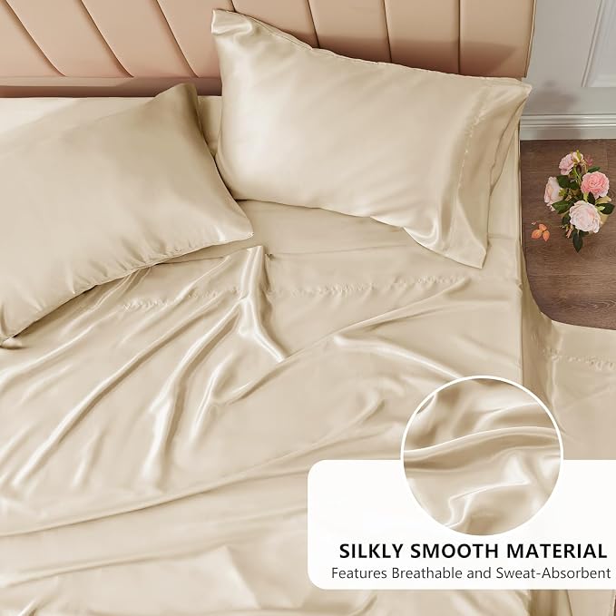 CozyLux Satin Sheets Full Size Sheets - Image 3