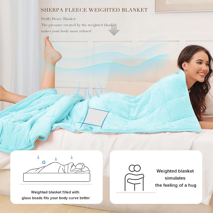 Alomidds Sherpa Fleece Weighted Blanket - Image 2