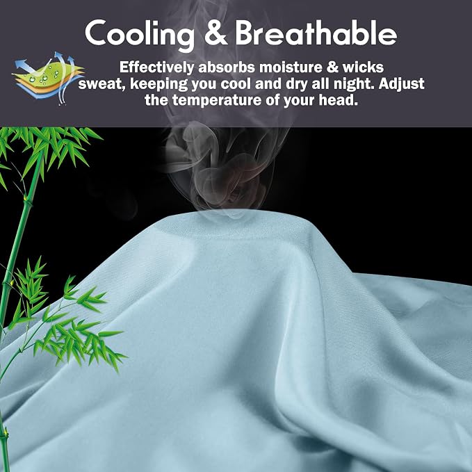 Pillowcases Queen Size 2 Pack, Cooling Viscose from Bamboo Pillow Cases - Image 3