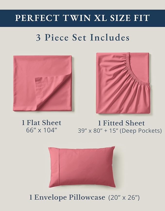 LANE LINEN 100% Organic Cotton Eco Friendly Bed Sheets Extra Long Twin - Image 4