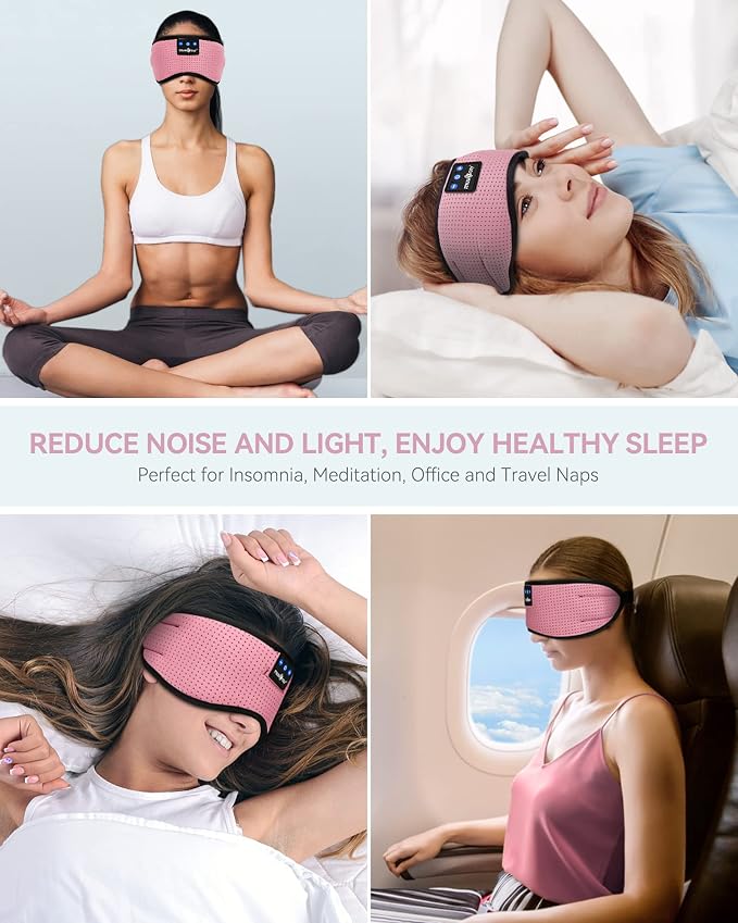 MUSICOZY Bluetooth 5.4 Sleep Headphones Eye Mask, Breathable Sleeping Headband - Image 7