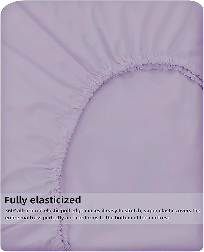 HBHLFZ Queen Fitted Sheet Only, Soft Breathable Bottom Sheet - Image 5