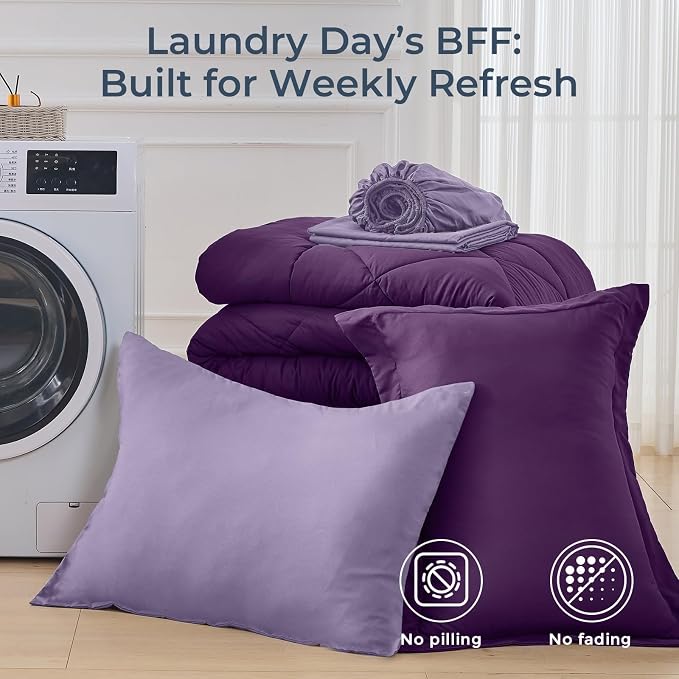 HEVUMYI Purple & Light Purple Twin-XL Comforter Set - Image 7