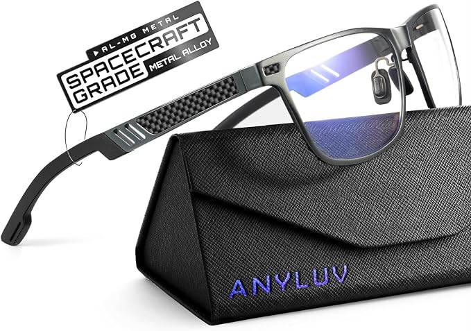 ANYLUV Blue Light Blocking Glasses Men Computer Gaming Glasses Lightweight by ANYLUV