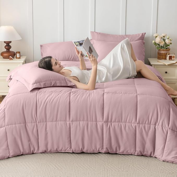 JOLLYVOGUE Twin Comforter Set, Ultra-Soft Bed in a Bag Twin Size 5 Pieces - Image 7