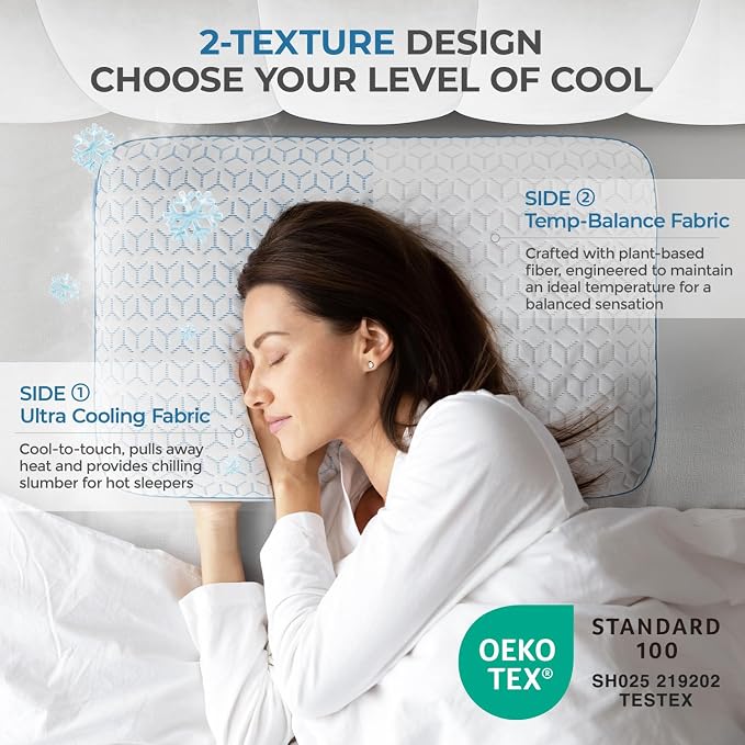 Sweetnight Cooling Pillows King Size Set of 2, Shredded Memory Foam Pillows 2 - Image 2