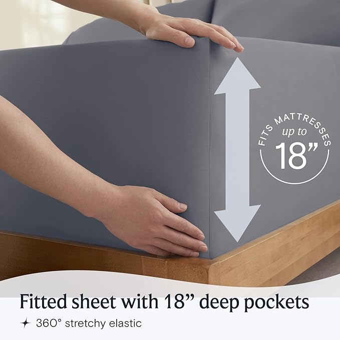 LuxClub 4 PC Full Size Sheet Set Bed Sheets Deep Pockets 18" Wrinkle Free - Image 6