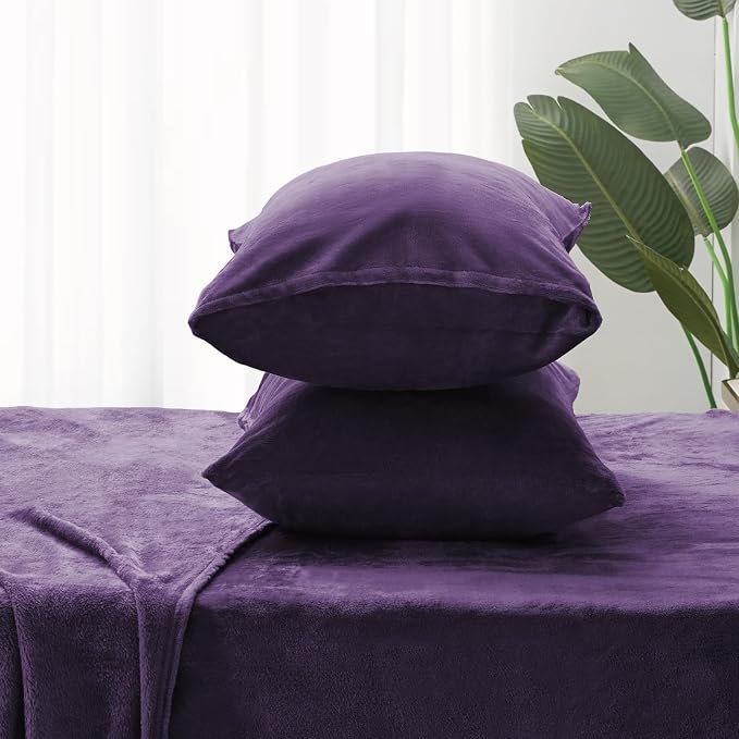 BEDELITE Flannel Sheets Full Size Purple - Image 7